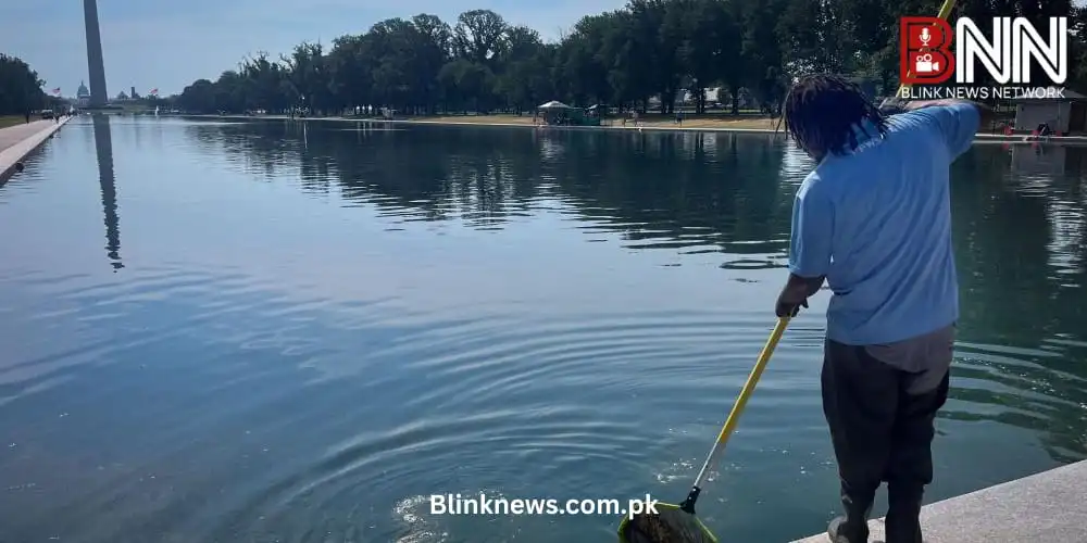 reflecting pool to be drained as trump again blames ‘vandals’