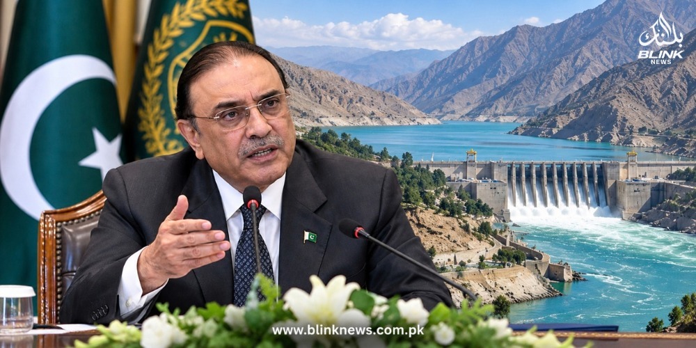 President Asif Ali Zardari speaking about Pakistan's water security